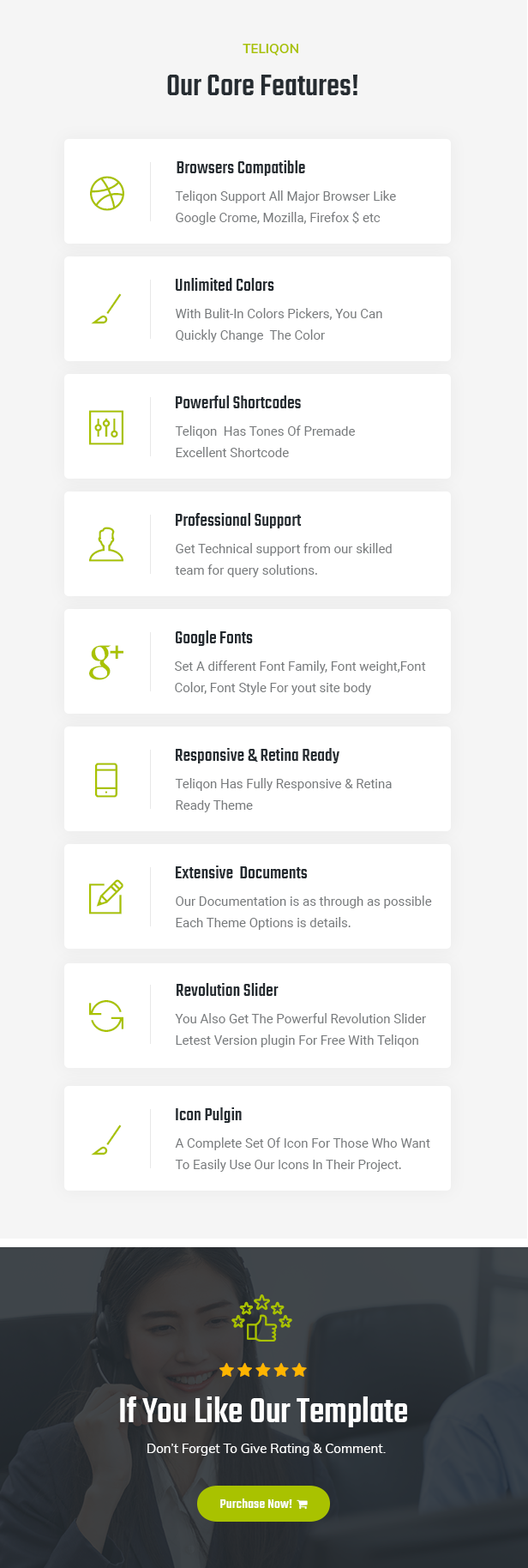 Teliqon - Call Center & Telemarketing HTML Template